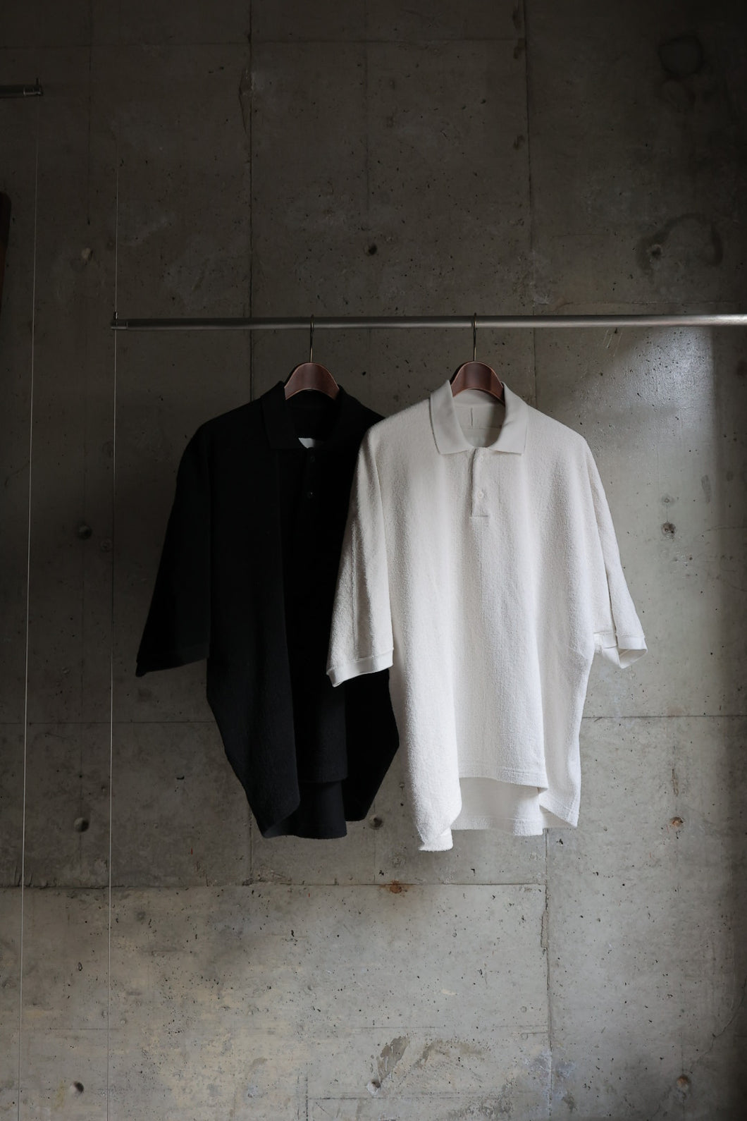 Draping Polo Shirt A / Black