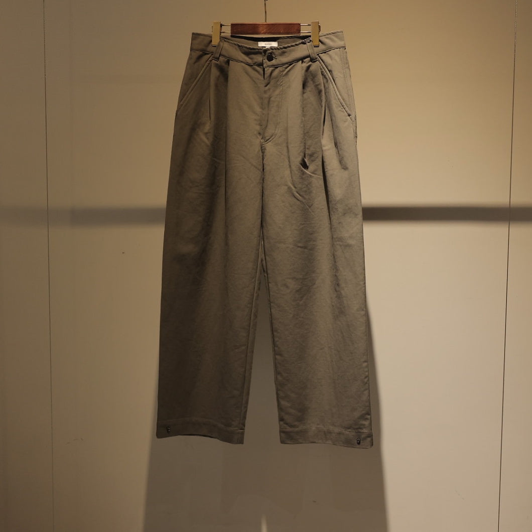 BRUSHED COTTON WIDE PANTS