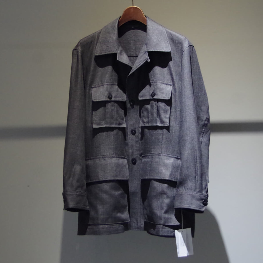 Wool linen silk Field Jacket